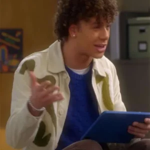 Shop Electric Bloom S01 Lucas Jasper Off-White Cotton Jacket