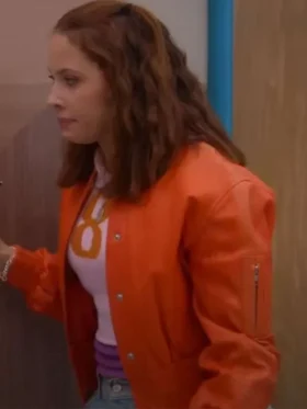 ShopElectric Bloom Carmen B. Sanchez S01 Orange Leather Jacket