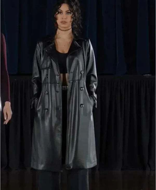Shoresy S02 Ziigwan Black Leather Coat Front Look