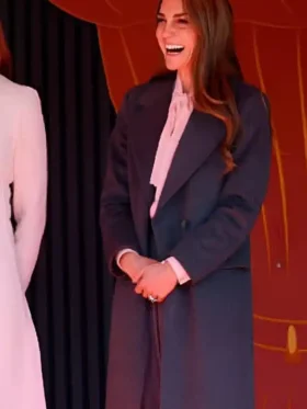 Southport 2025 Visit Kate Middleton Gray Wool Coat