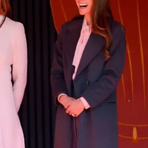 Southport 2025 Visit Kate Middleton Gray Wool Coat