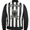 Stegaro Retro Striped Black Leather Jacket