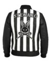 Stegaro Retro Striped Black Leather Jacket