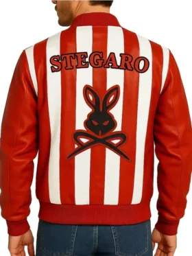 Stegaro Retro Striped Leather Jacket