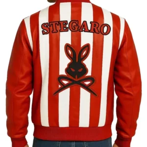 Stegaro Retro Striped Leather Jacket
