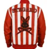 Stegaro Retro Striped Leather Jacket Red