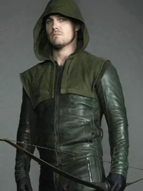 Stephen Amell Green Arrow Jacket Side