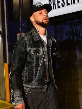 Stephen Curry Warriors VS Lakers Denim Jacket