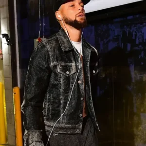 Stephen Curry Warriors VS Lakers Denim Jacket