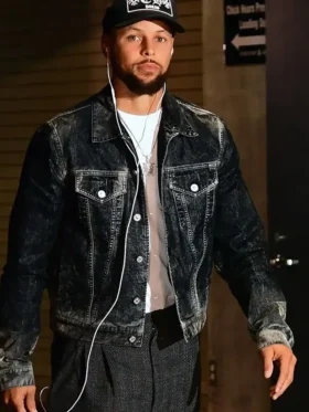 Stephen Curry Warriors VS Lakers Denim Jacket