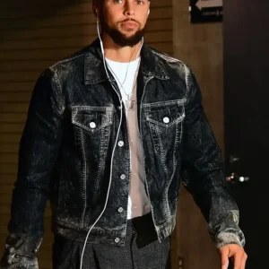 Stephen Curry Warriors VS Lakers Denim Jacket