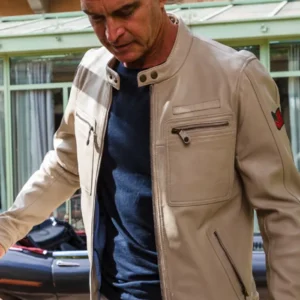 Steve McQueen Dennis 2 ECRU Leather Jacket