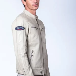 Steve McQueen Dennis 2 ECRU Leather Jacket Front look