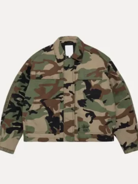 Stussy Utility Work Jacket Woodland Camo Front Look