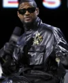 Super Bowl 2024 Halftime Show Usher Black Leather Coat