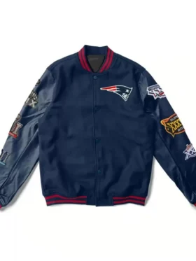 Super Bowl 6X Champions New England Varsity Jacket Back