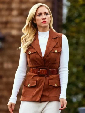 The Beast in Me S01 Brittany Snow Brown Vest