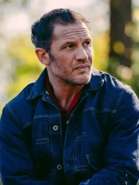 The Bikeriders 2023 Tom Hardy Denim Jacket Front look