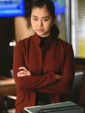 The Blacklist S9 Laura Sohn Red Wool Jacket