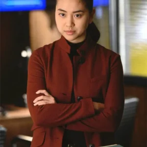 The Blacklist S9 Laura Sohn Red Wool Jacket