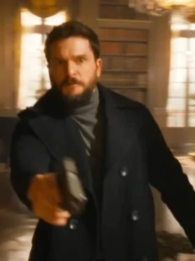 The Family Plan 2 Kit Harington Black Coat Front