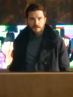 The Family Plan 2 Kit Harington Black Wool Coat