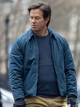 The Family Plan 2 Mark Wahlberg Blue Jacket Front