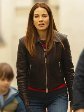The Family Plan 2 Michelle Monaghan Leather Jacket Front