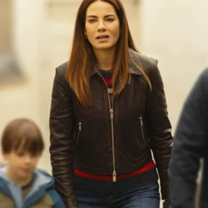 The Family Plan 2 Michelle Monaghan Leather Jacket Front