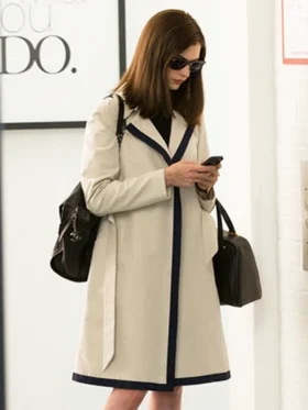 The Intern Anne Hathaway Off White Trench Coat