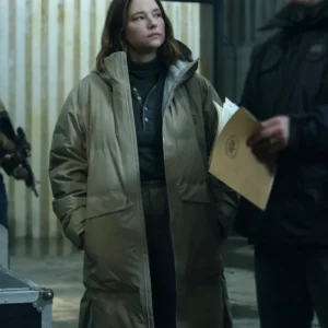 The Last Frontier S01 Haley Bennett Puffer Hooded Coat Side