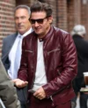 The Late Show With Stephen Colbert Jeremy Renner Leather Jacket Side