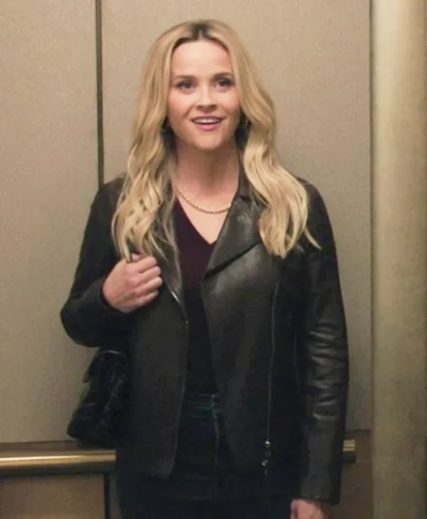 The Morning Show S04 Bradley jackson Black Leather Jacket Side