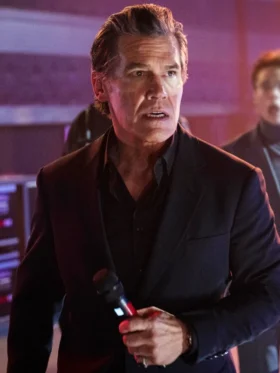 The Running Man Josh Brolin Black Blazer Side