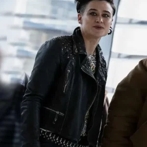 The Running Man Katy O'Brian Black Leather Jacket