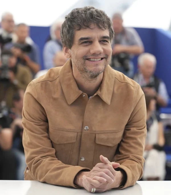 The Secret Agent Wagner Moura Brown Suede Leather Jacket