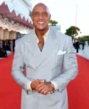 The Smashing Machine Premiere Dwayne Johnson Grey Suit