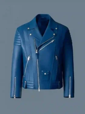 The Today Show 2025 Akbar Gbaja-Biamila Blue Leather Biker Jacket Front Look