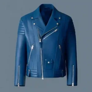 The Today Show 2025 Akbar Gbaja-Biamila Blue Leather Biker Jacket Front Look