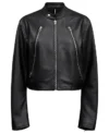 The Voice S28 Michael Buble Black Leather Jacket Front