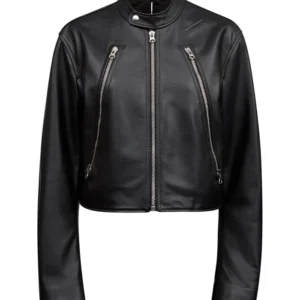 The Voice S28 Michael Buble Black Leather Jacket Front