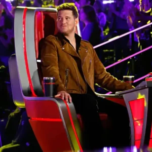 The Voice S28 Michael Buble Brown Leather Jacket