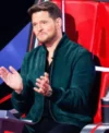 The Voice S28 Michael Buble Green Suede Jacket Front