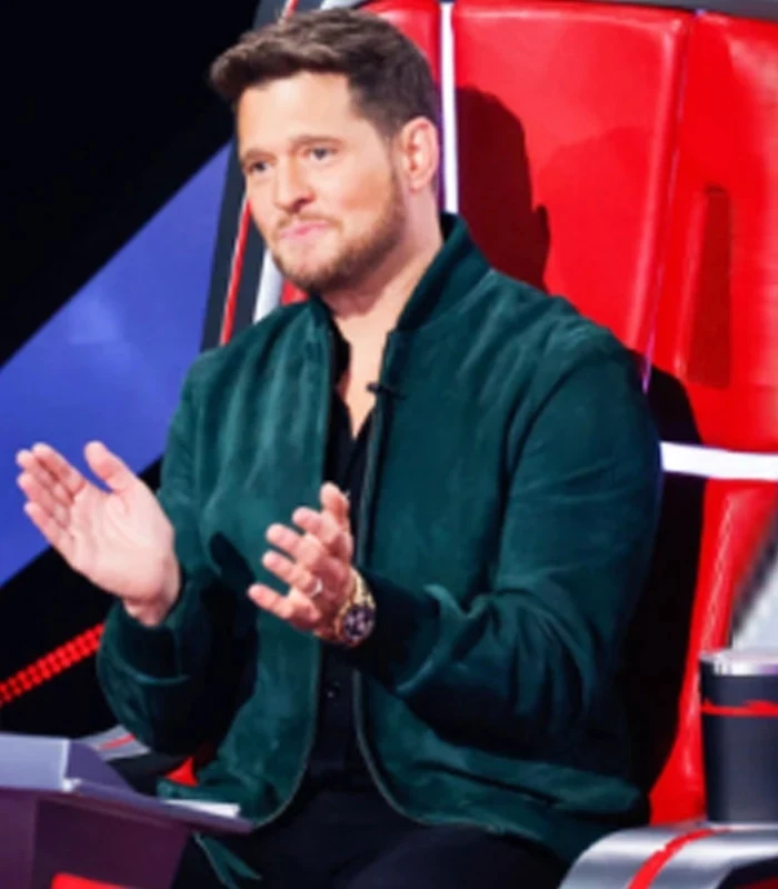The Voice S28 Michael Buble Green Suede Jacket