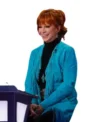 The Voice S28 Reba McEntire Blue Fringe Coat Front Look