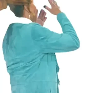 The Voice S28 Reba McEntire Blue Fringe Coat Back Look