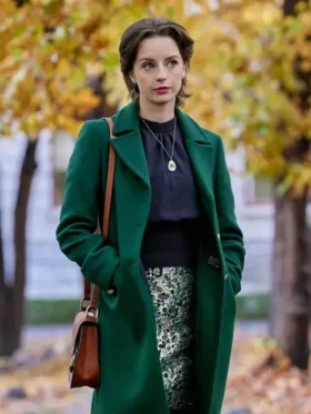 The Wedding Veil Inspiration Kacey Rohl Green Coat Front Look