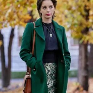 The Wedding Veil Inspiration Kacey Rohl Green Coat Front Look