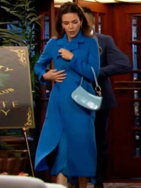 The Young and the Restless Amelia Heinle Blue Wool Coat