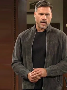 The Young and the Restless Joshua Morrow Suede Leather Jacket Front